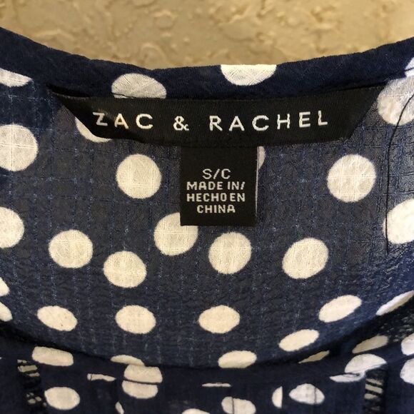 Zac & Rachel Polka Dot Tank with Decorative Off the shoulder Sleeve - Picture 8 of 11